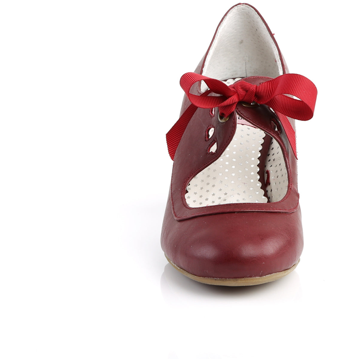 2 1/2" Cuben Heel Mary Jane Pump W/ Ribbon Tie Pleaser Pin Up Couture WIGGLE/32