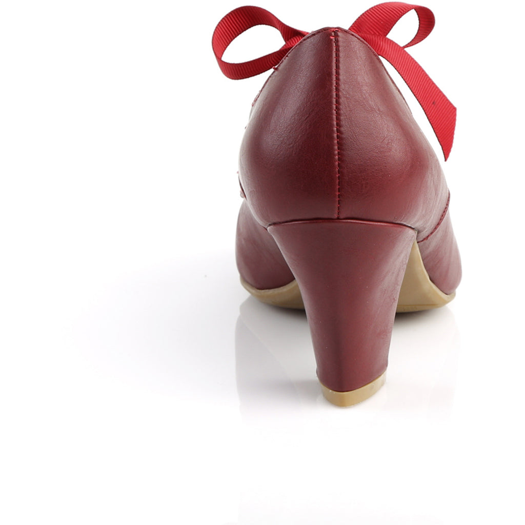2 1/2" Cuben Heel Mary Jane Pump W/ Ribbon Tie Pleaser Pin Up Couture WIGGLE/32