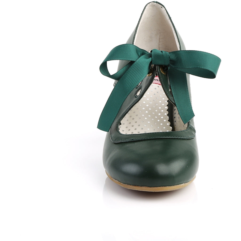 2 1/2" Cuben Heel Mary Jane Pump W/ Ribbon Tie Pleaser Pin Up Couture WIGGLE/32