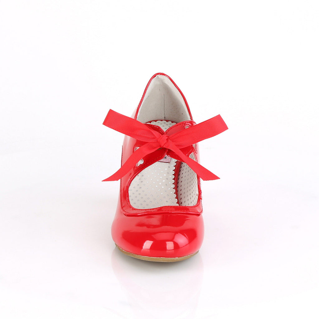 2 1/2" Cuben Heel Mary Jane Pump W/ribbon Tie Pleaser Pin Up Couture WIGGLE/32