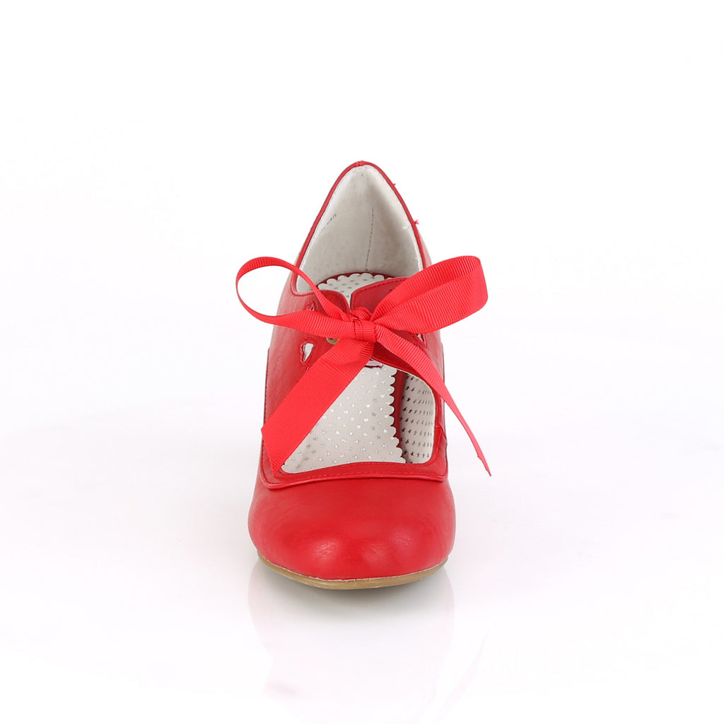 2 1/2" Cuben Heel Mary Jane Pump W/ribbon Tie Pleaser Pin Up Couture WIGGLE/32