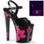 8" Heel, 4" Pf Ankle Strap Sandal W/Hibiscus Flowers Pleaser Pleaser XTREME/809HB
