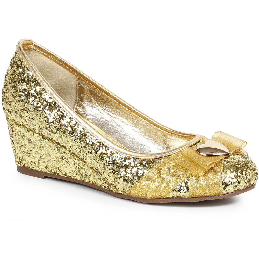 0" Heel Women's Glitter Princess Shoe with Heart d?cor Ellie  018/PRINCESS/GLDG