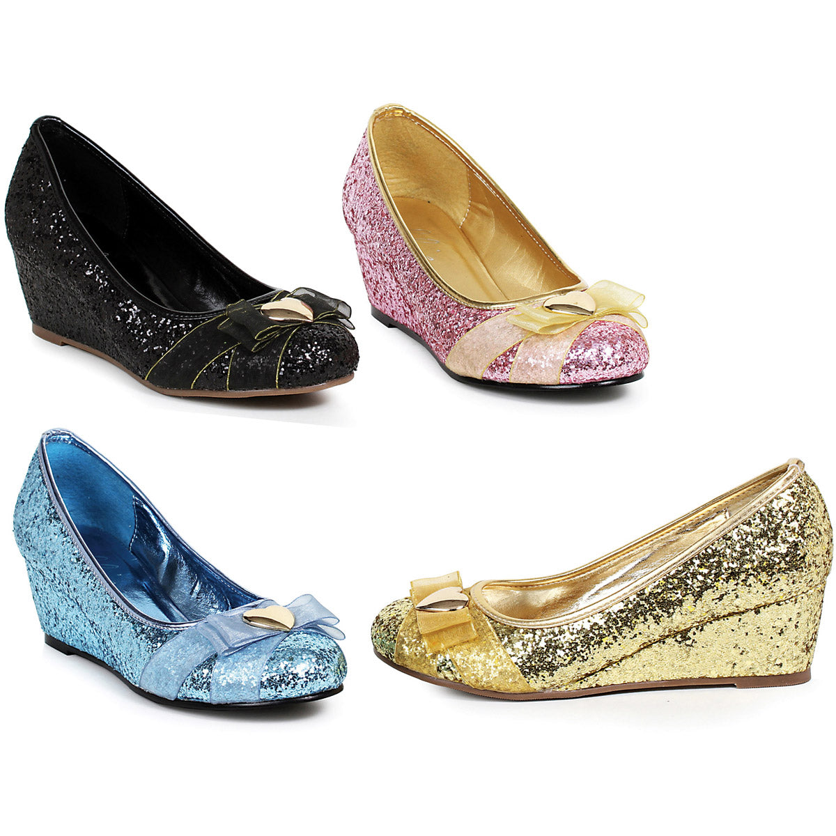 0" Heel Women's Glitter Princess Shoe with Heart d?cor Ellie  018/PRINCESS/PNKG Main image