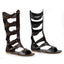 Brown Knee-high Flat Sandal Shoes Sandals Ellie Halloween Ellie  031/WARRIOR/BRWN