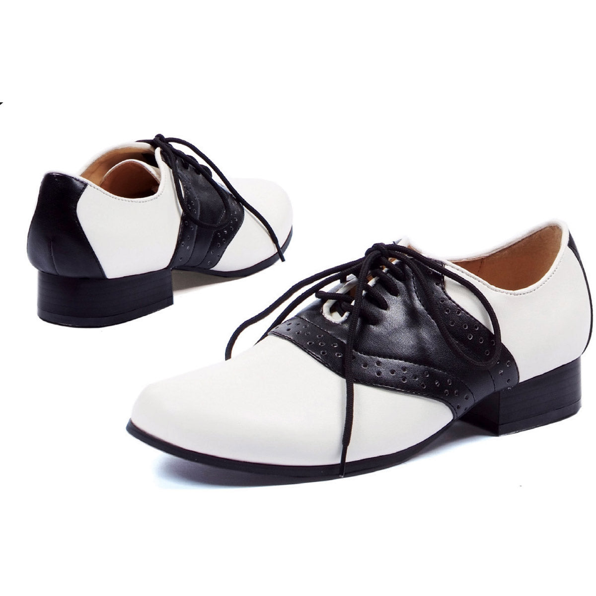 Sock Hop Lace Up Oxford Saddle Heels Ellie  105/SADDLE Main image