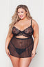 Lace And Mesh Babydoll With G-String Set Seven til Midnight  11386X