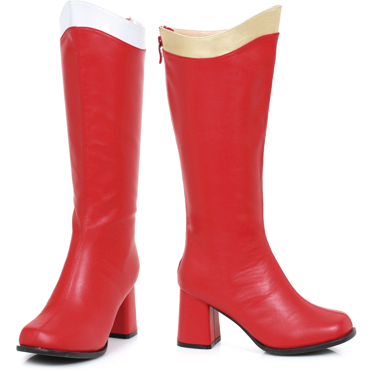 Red/gold 3" Knee High Boot With Zipper Womens Shoes Boots Ellie Sexy Ellie  300/SUPER/RDGD