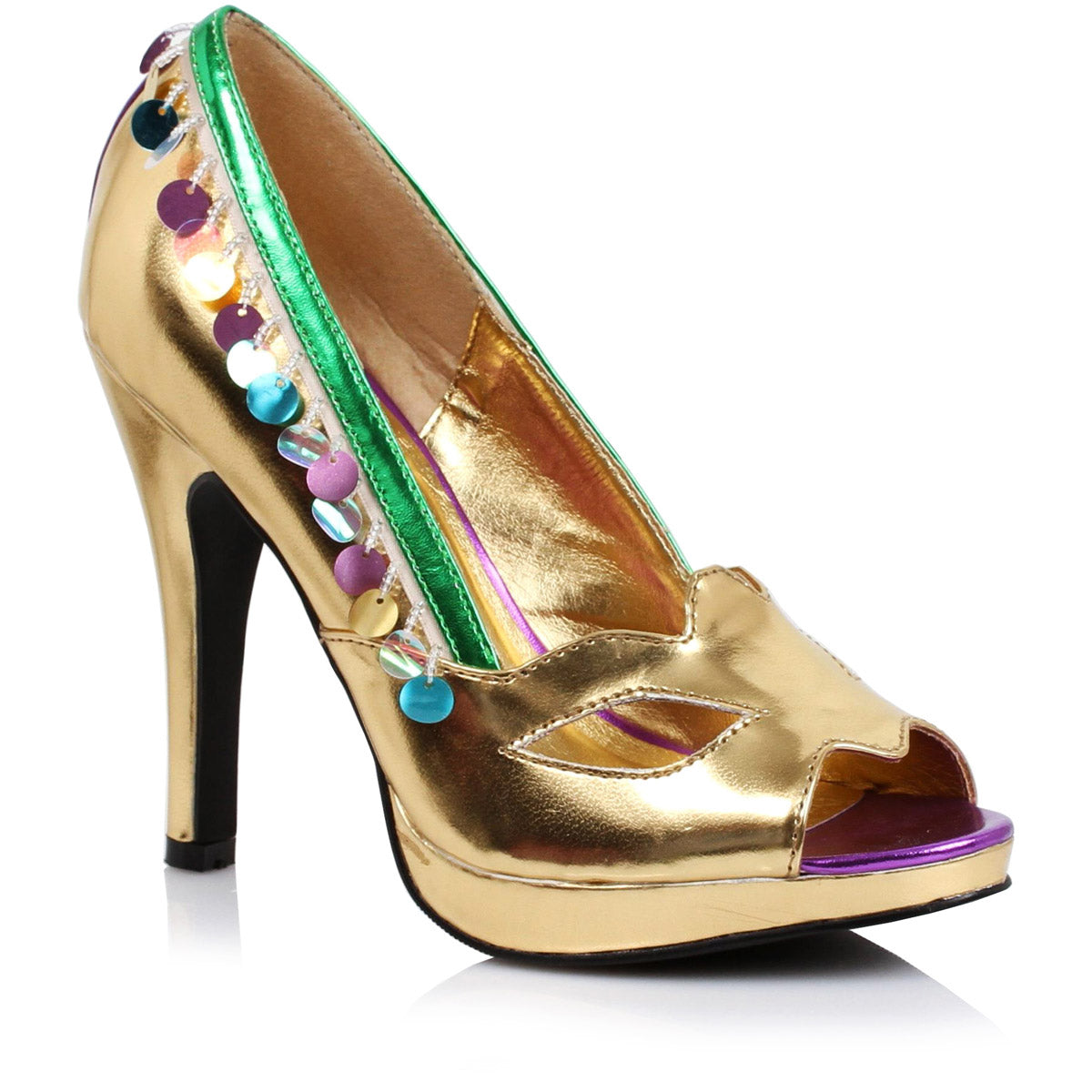 Peep Toe Medallion Trim Pumps Ellie  414/MASQUERADE