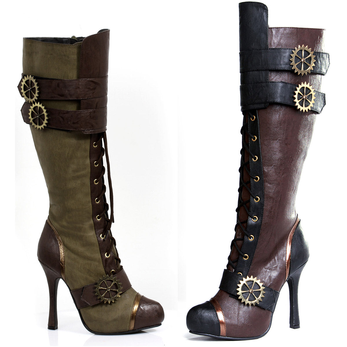 Wild West Steampunk Knee High Boots Ellie  420/QUINLEY Main image