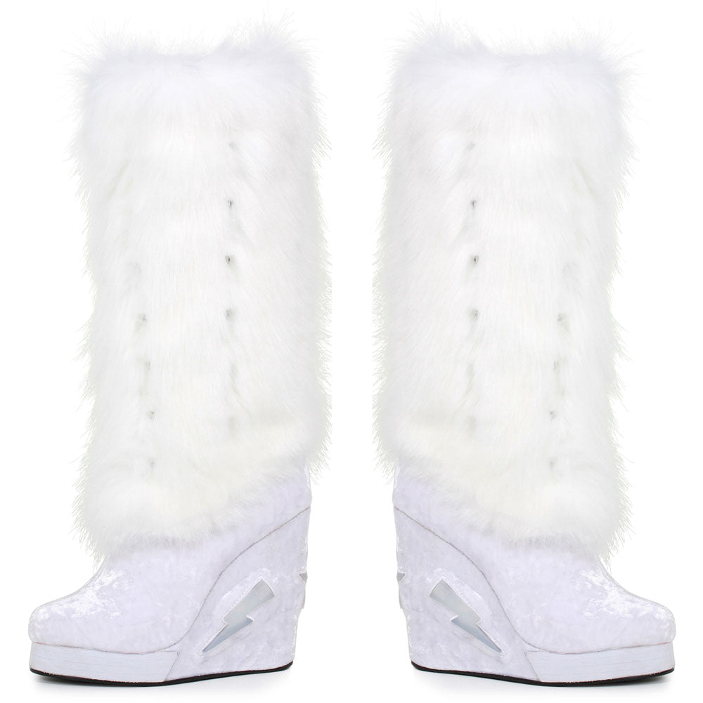 4 Inch Light Up Platform And Fur Ellie  455/HAPPY/WHT Main image