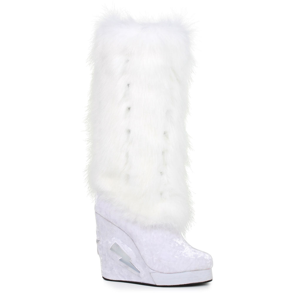 4 Inch Light Up Platform And Fur Ellie  455/HAPPY/WHT