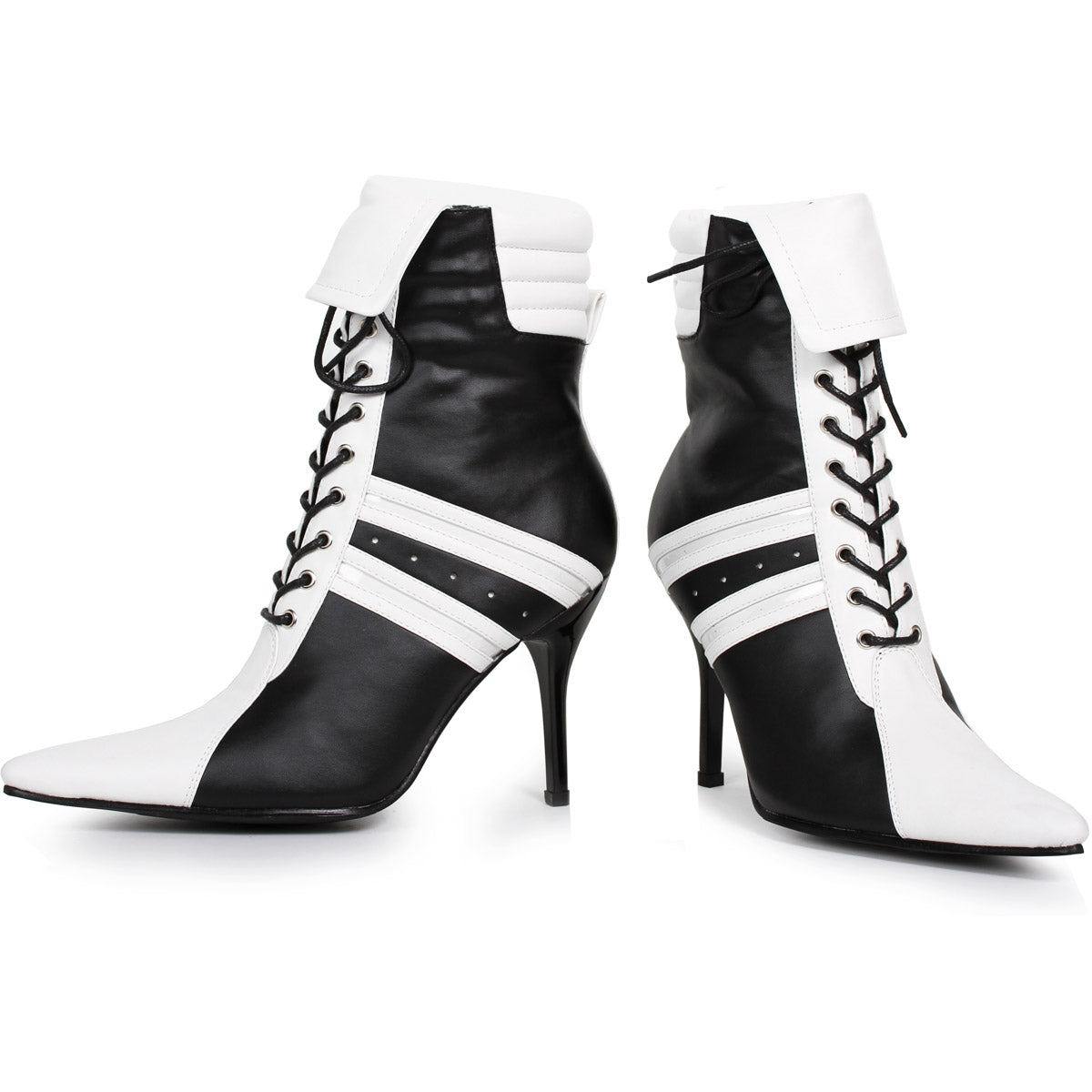Black/white 45" Heel Ankle Referee Boot Shoes Boots Ellie Sexy Ellie  457/REF/BLKW