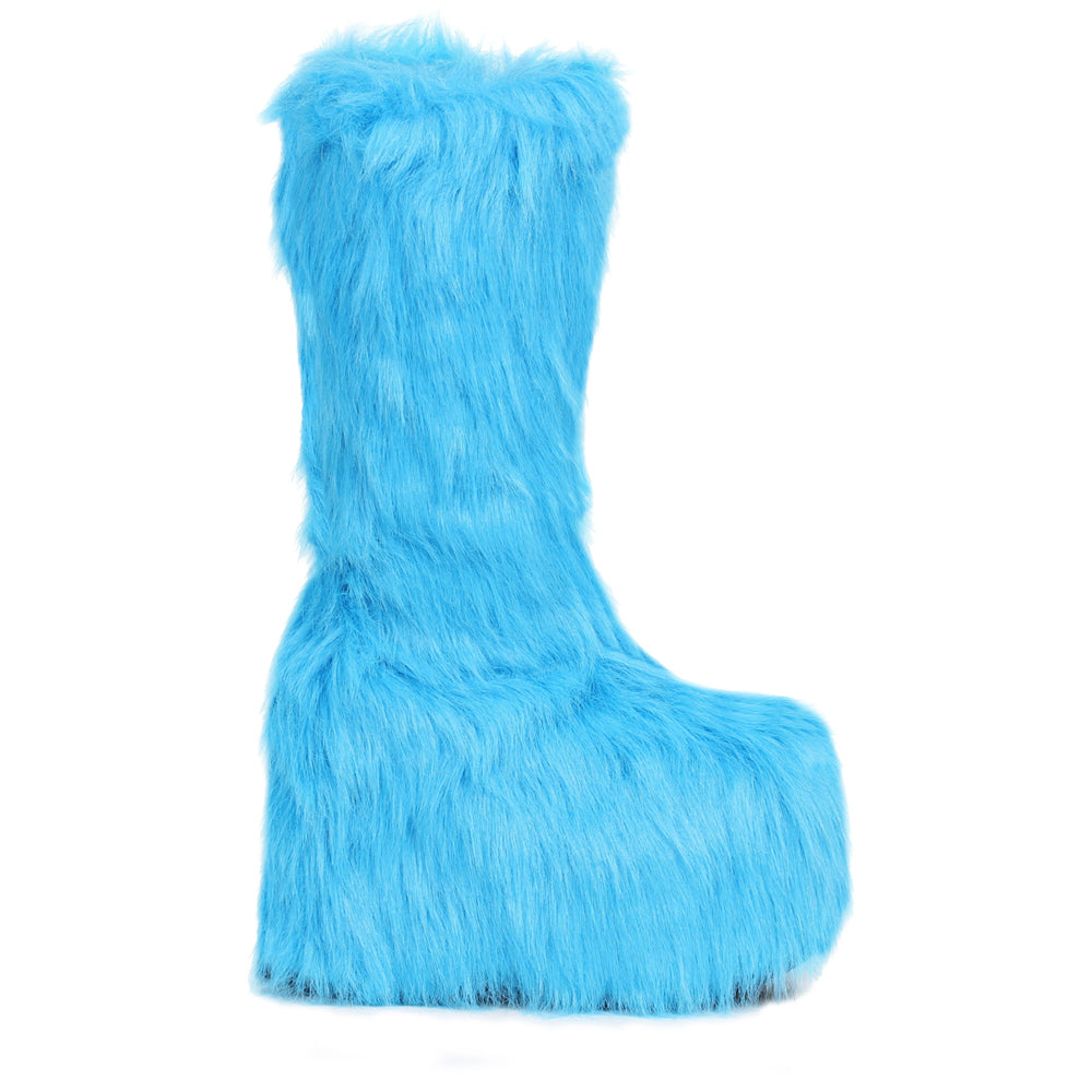 Ellie 5" Chunky Heel Platform Boot with faux fur. 500/FUZZ/BLK Secondary image