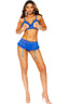 3 Pc. Set Mesh Cupless Bra Set With Ruffle Trim Elegant Moments  55084