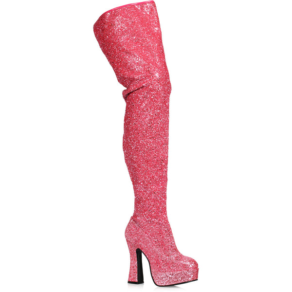 5.5 Chunky Heel Women'S Glitter Thigh High Boot Ellie ELLIE 557/BRIGHT
