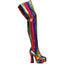 5.5 Chunky Heel Women'S Rainbow Thigh High Boot Ellie ELLIE 557/RAYA
