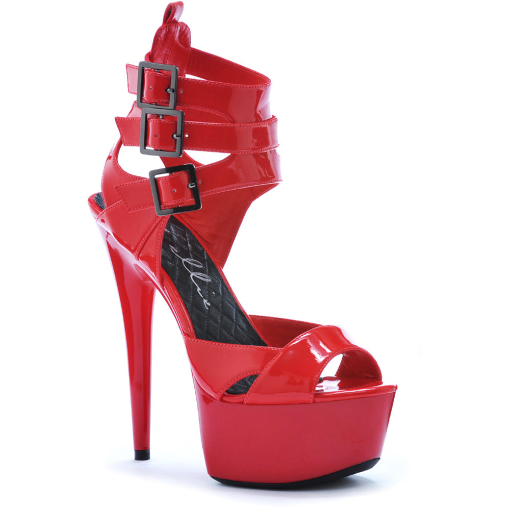 6 Peep Toe Platform With Triple Strap And Buckle Detail Ellie  609/ATHENA