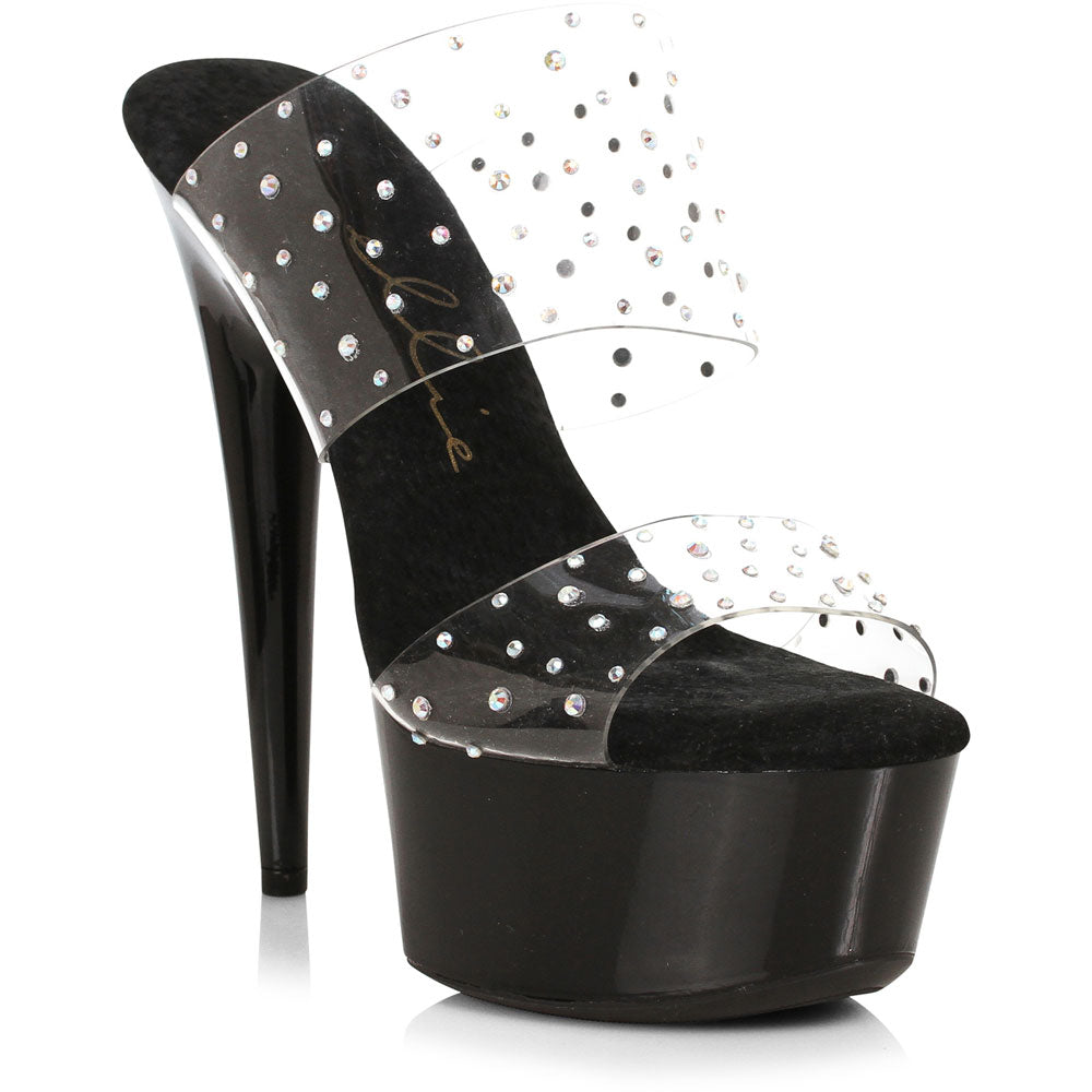 Ellie 6-Inch Heel Clear Platform Sandals with Rhinestones for Women Secondary image