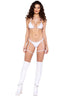 Sequin Fishnet Triangle Tie Top Roma  6225