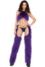 Faux-Fur Cropped Halter Neck Top Roma  6251