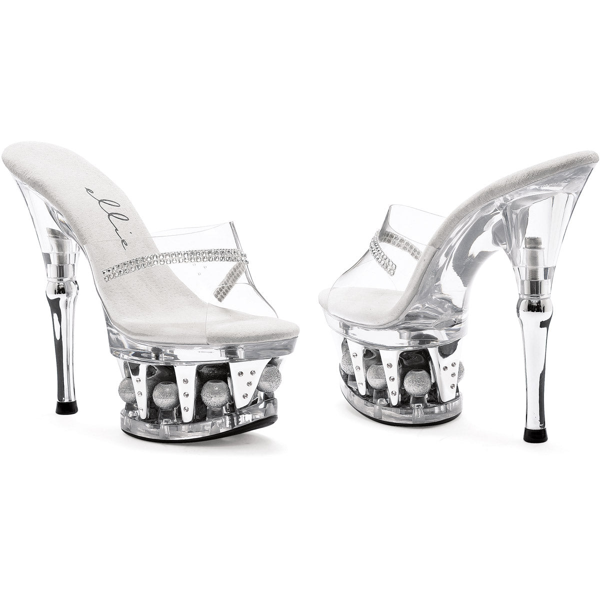 Disco Ball Platform Clear Mules Ellie  629/JESSE