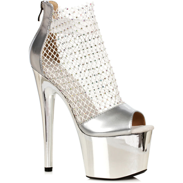 7 Fishnet Rhinestone Ankle Bootie Ellie  709/ADRIANA