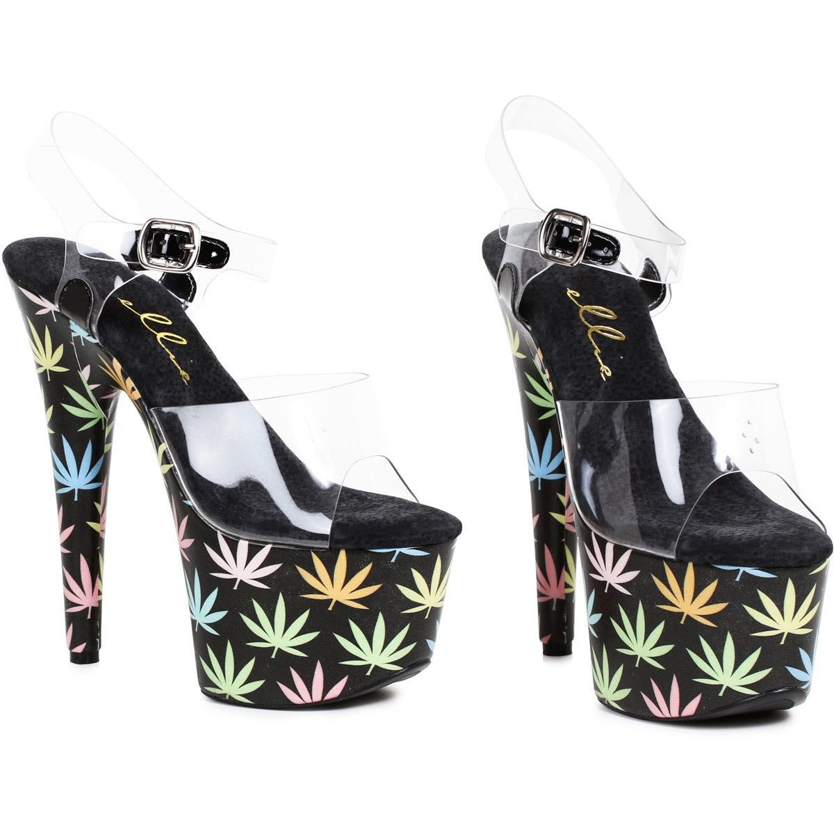 7" Pointed Stiletto Sandal. Ellie  709/CHRONIC/BLK Main image