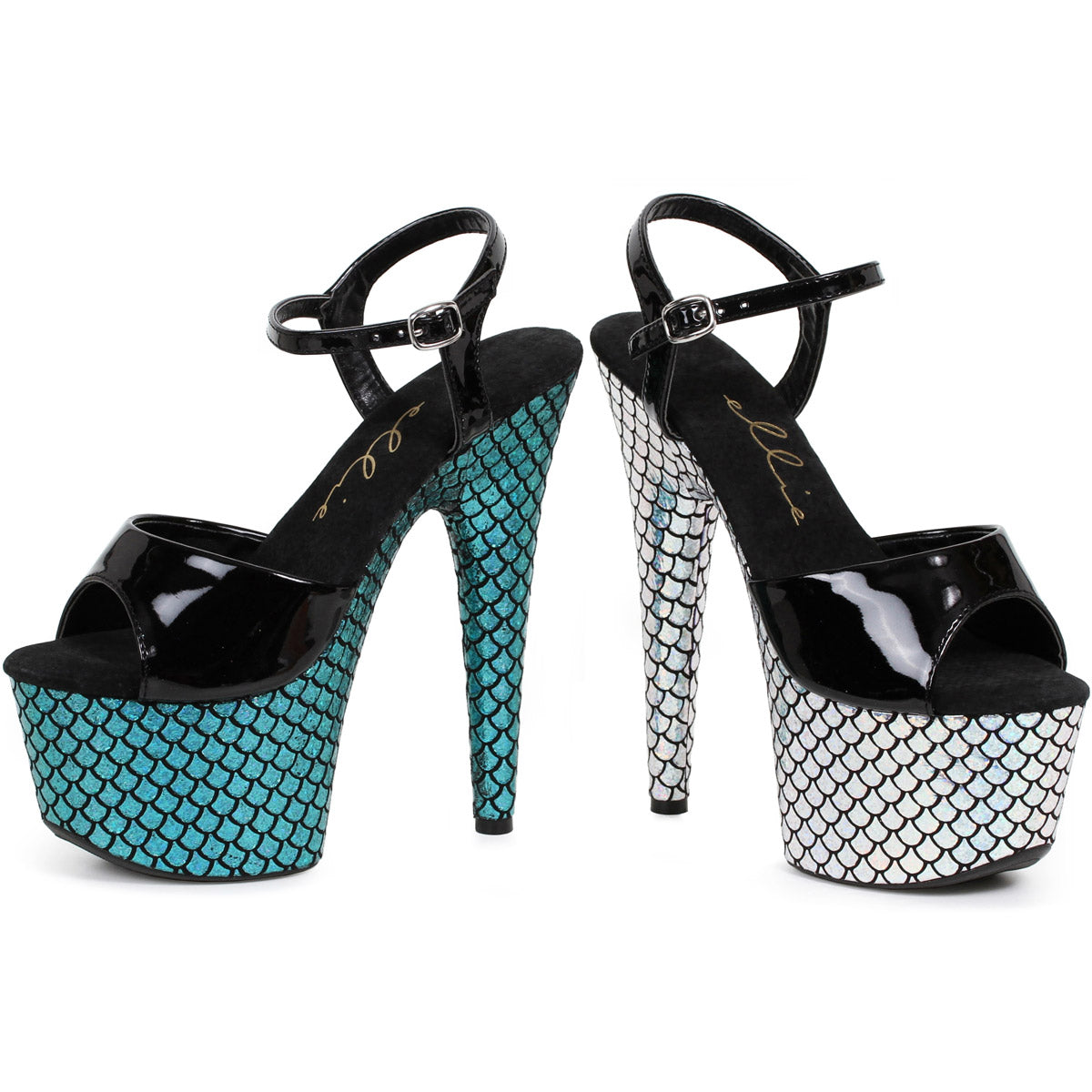 7" STILETTO W/ PLATFORM Ellie  709/MARINA/SLV Main image