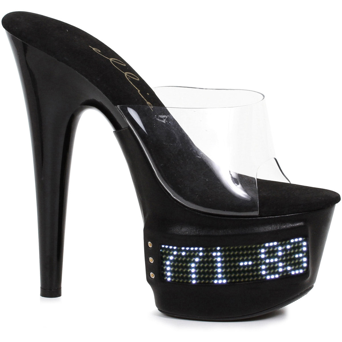 7" Pointed Stiletto Mule LED Ellie  709/VANITY/LED/CLRB