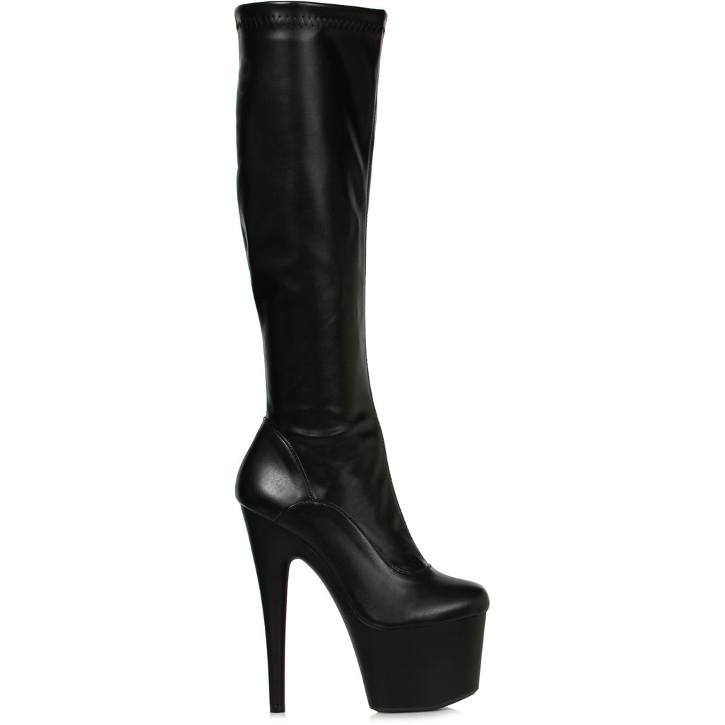 7 Stiletto Stretch Knee High Boot W/Zipper. Ellie ELLIE 709/ZEMMA