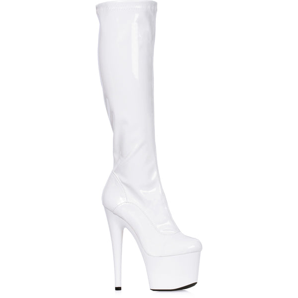 7 Stiletto Stretch Knee High Boot W/Zipper. Ellie ELLIE 709/ZEMMA