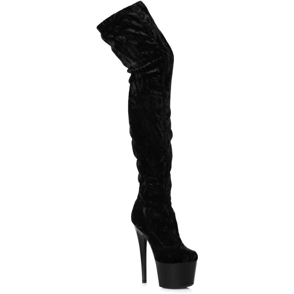 7 Crushed Velvet Thigh High Boot Ellie  709/ZOEY