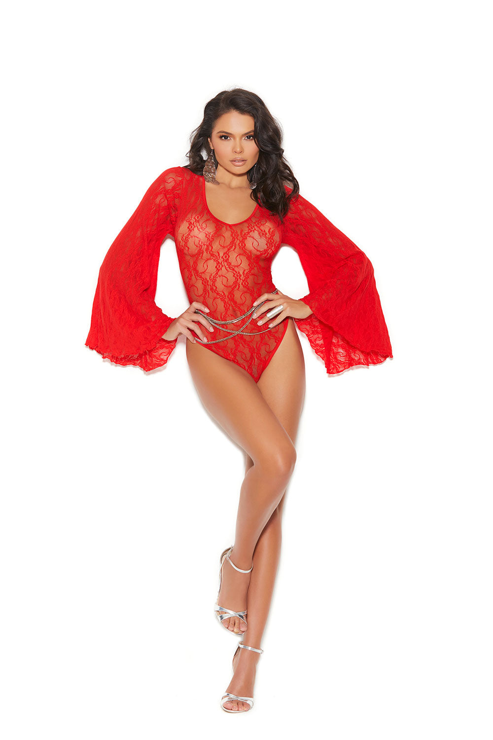 Long Sleeve Lace Teddy Elegant Moments  82301 Main image