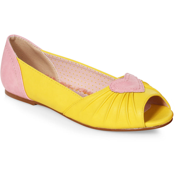 Flat Shoe With Cutout And Accent Color Embellishment Ellie Bettie Page BP100/CLARA