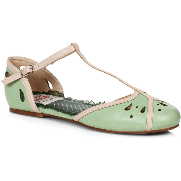 1 Two Toned T-strap Flat Shoe Ellie  BP100/KATIE