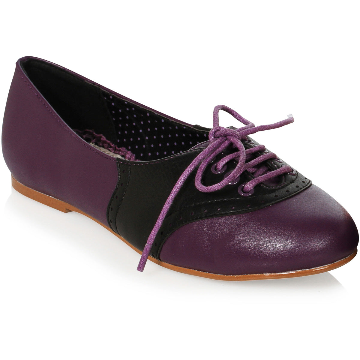 Bettie Page Oxford Flat Shoes with 1-Inch Heel Secondary image