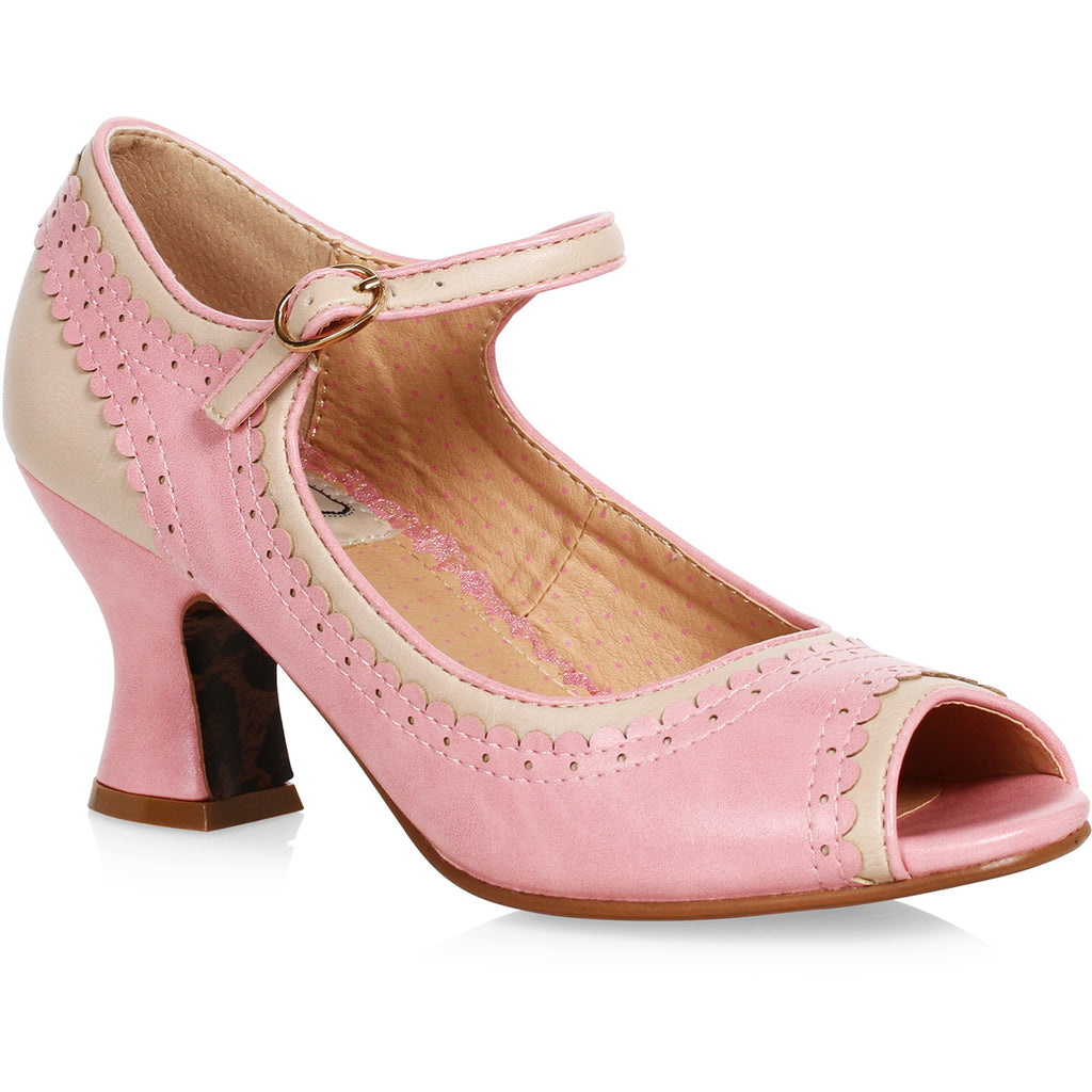 2.5 Two Toned Peep Toe Shoe Ellie Bettie Page BP253/LYDIA