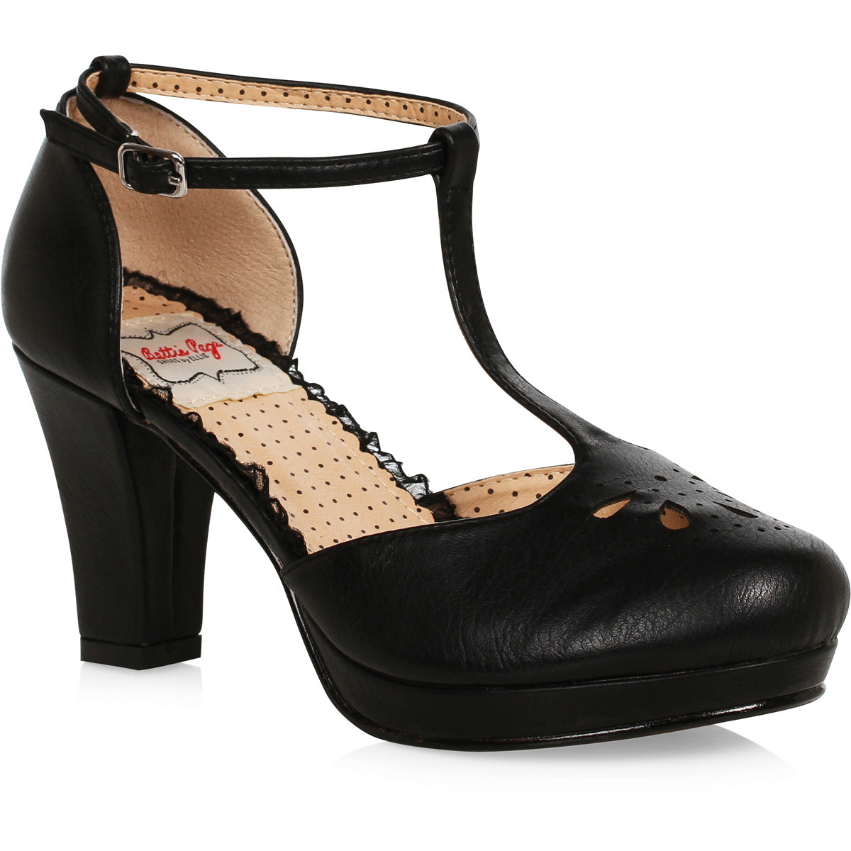 3  T Strap Cut Out Detail Heel Ellie Bettie Page BP303/MERCY Main image