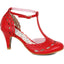 3" T Strap Cut Out Detail Heel Ellie  BP310/RAINE/RED