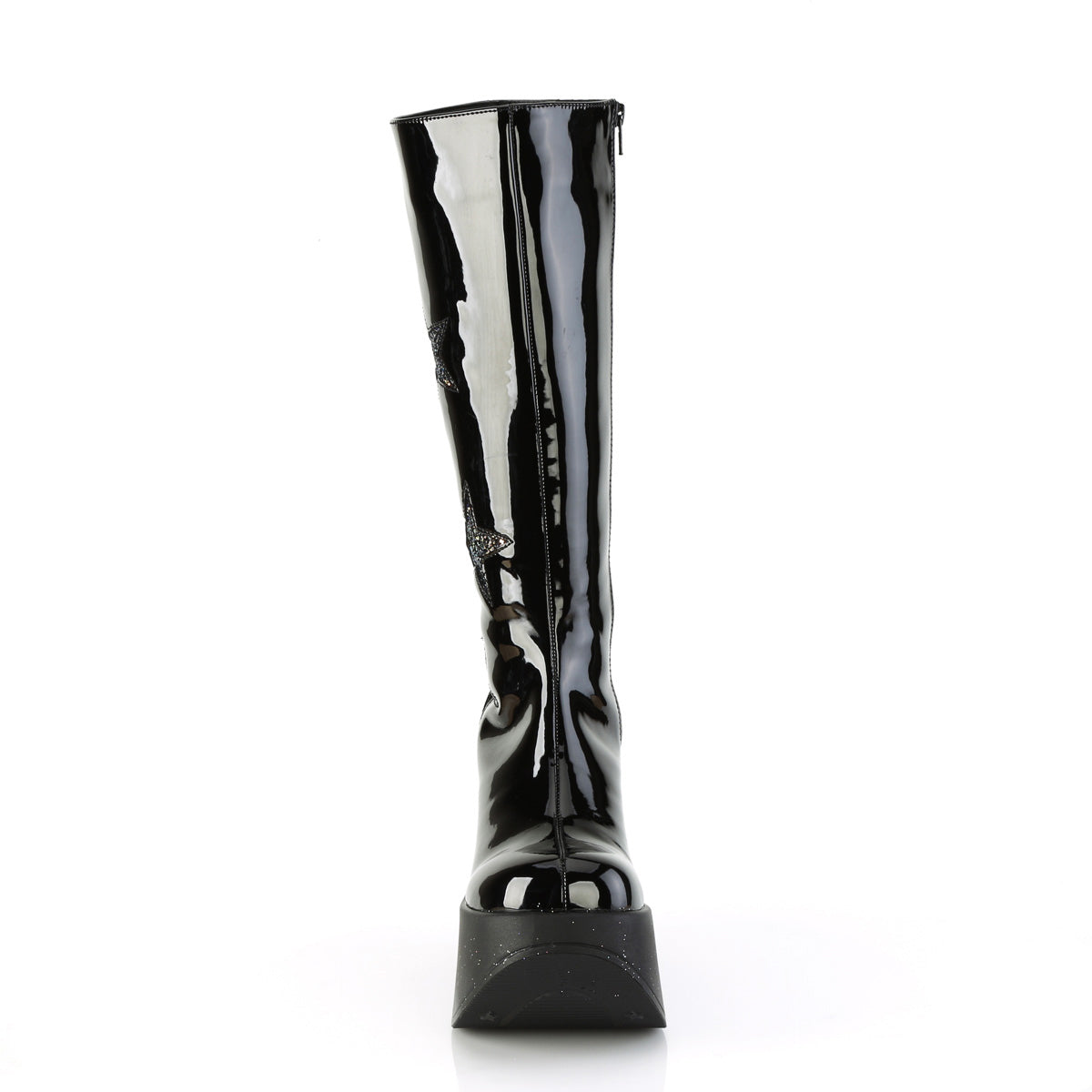 Demonia 5 Inch Star Cutout Platform Wedge Knee High Boots Secondary image