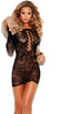 Long Sleeve Lace Up Front Mini Dress Elegant Moments  8799