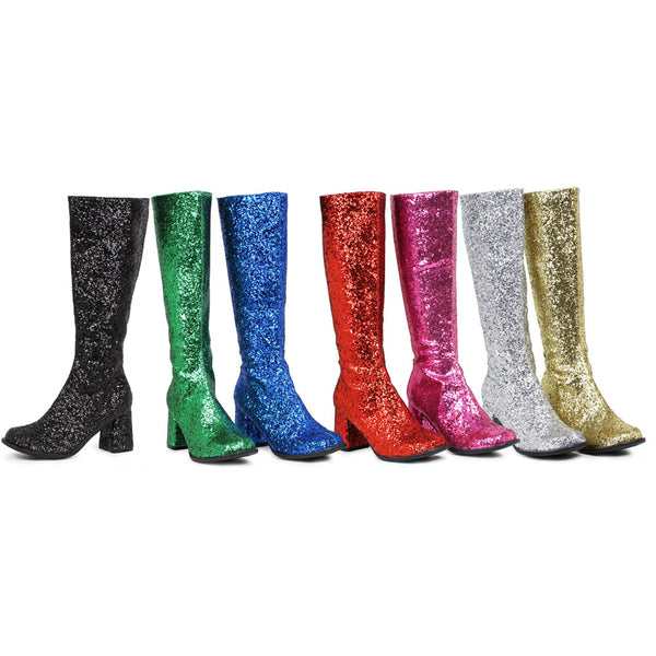 3" Heel Glitter Gogo Boot. W/Zipper. Ellie  GOGO/G/REDG