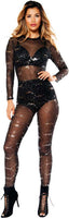Glitter Sheer Mesh Jumpsuit Roma  3404