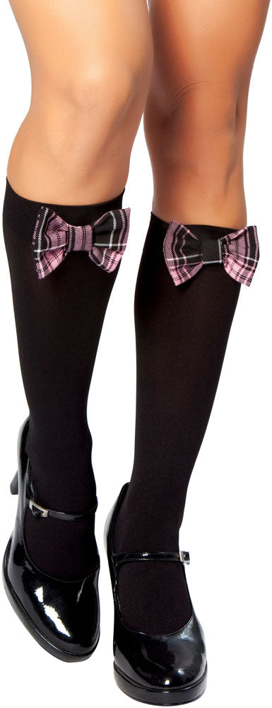Stockings With Black/Baby Pink Bow Roma  ST4218 Main image