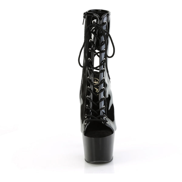 7" Heel, 2 3/4" Pf Open Toe/Back Ankle Boot, Side Zip Pleaser Pleaser ADORE/1016