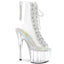 7" Heel, 2" PF Open Toe/Heel Lace-Up Ankle Boot w/RS Pleaser Pleaser ADORE/1016C/2