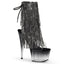 7" Heel, 2 3/4" Pf Open Toe/Heel Lace-Up Fringe Ankle Boot Pleaser Pleaser ADORE/1017RSFT