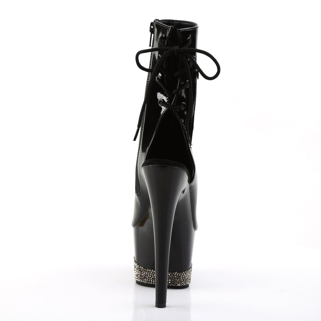 7" Heel, 2 3/4" Pf Open Toe/Heel Ankle Boot, Side Zip Pleaser Pleaser ADORE/1018/3