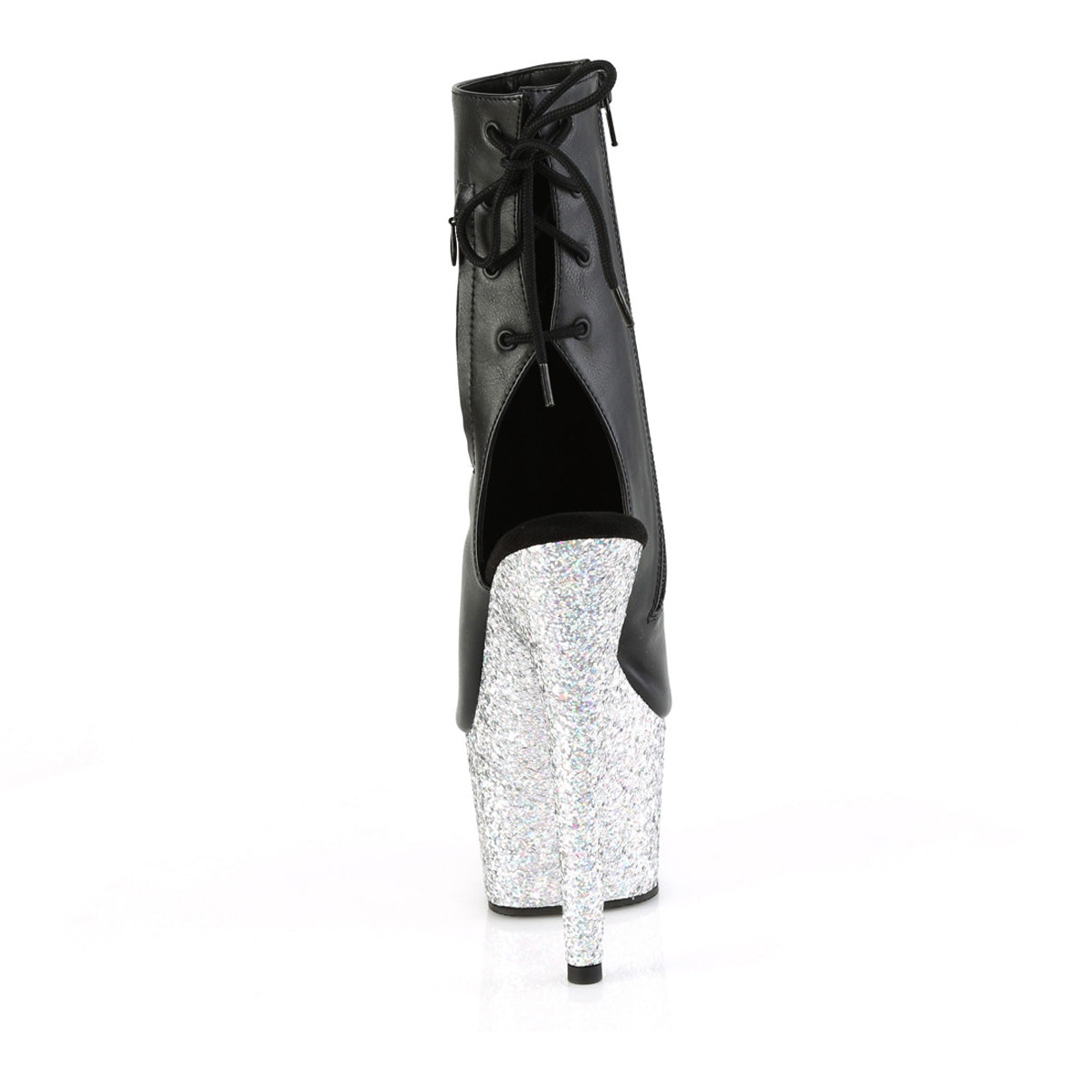 7" Heel, 2 3/4" Pf Open Toe/Heel Ankle Boot, Side Zip Pleaser Pleaser ADORE/1018LG